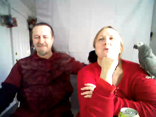 Larry Dixon and Mercedes Lackey Skyping away. Image from http://www.flickr.com/photos/30169195@N00/4026681104/